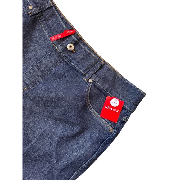 SPANX NWT Cuffed Straight Leg Denim Jeans Raw Indigo Size 3X Petite Plus Sized - Picture 5 of 12